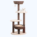 Petpals Pharaoh PP210335 cat tree with five levels, five scratching posts, two cat beds, and a rubber groomer on white