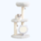 Petpals Rockview PP230409 cat tree with 2 levels, 3 scratching posts, a platform,  a cushion bed , scratching pad, and toy