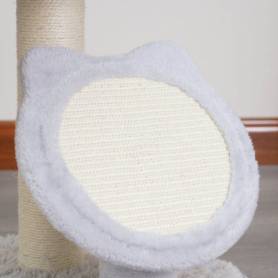 Petpals Rockview PP230409 cat tree with cat-shaped sisal scratching mat